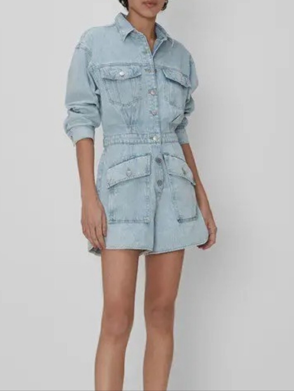 NWOT 7 FOR ALL MANKIND | $268 Surplus Denim Romper - Picture 2 of 3